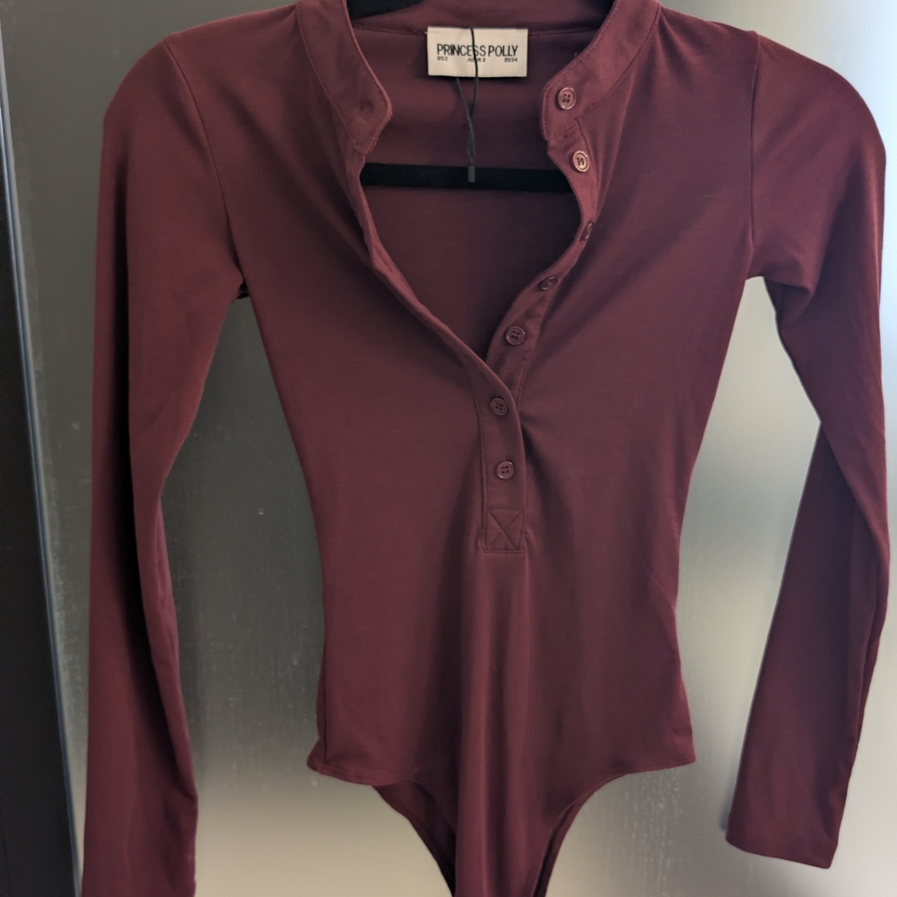 Princess Polly Deep Red Long Sleeve Top
